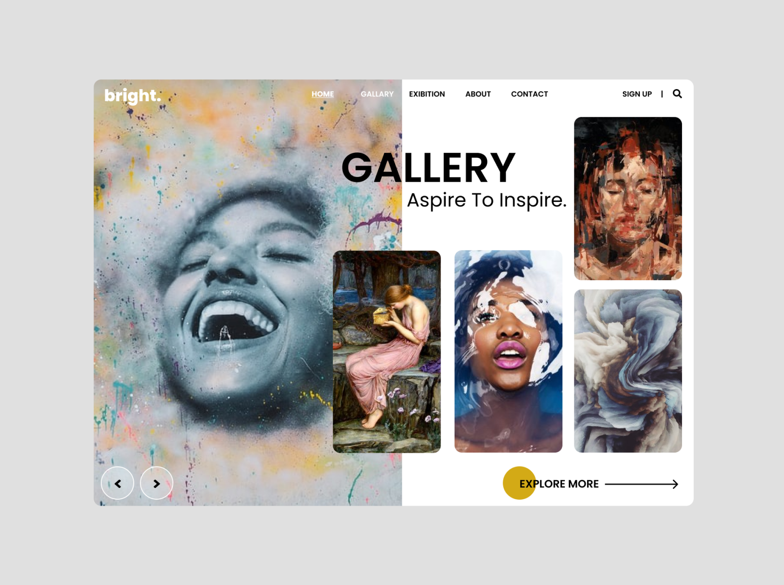 Art Gallery Landing Page by Ritika Bisht on Dribbble