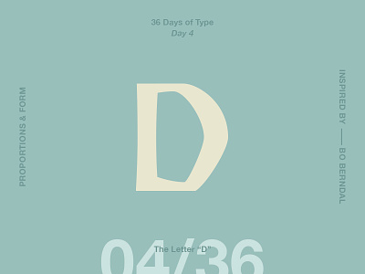 The Letter D 36 days of type bo berndal letter d old style type type design typography