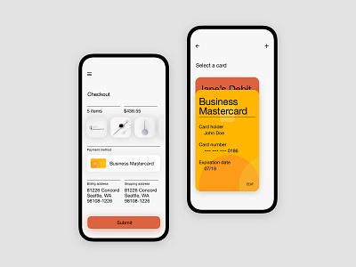 iOS checkout flow cards credit card debit card ecommerce interaction interaction design native app ui ux ux design uxdesign