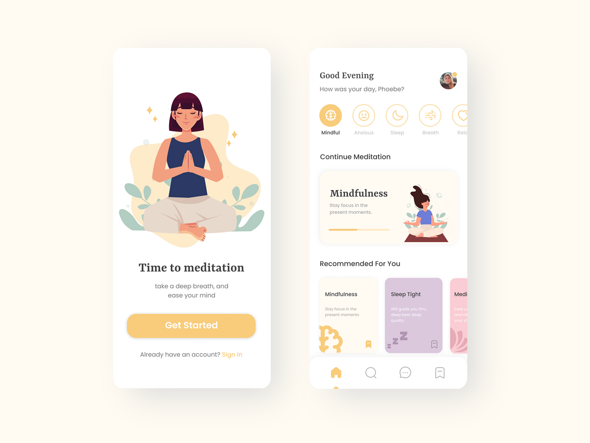 UI Design | Meditation Mobile App by Sekar Trisetyanti on Dribbble