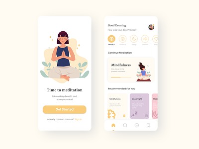 UI Design | Meditation Mobile App app design graphic design interface design meditation app mobile app mobile design ui ui design ui ux ux ux design