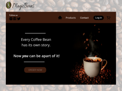 Coffee Bean company landing page | Daily UI #003