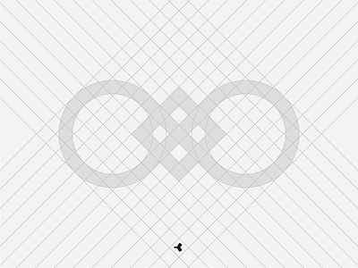 Catch the Infinity #1 | Grid circle construction geometric grid infinity interweaving lines logo mark sign square symbol