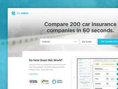 Insurance Landing page blue insurance landing page photo quotes rates