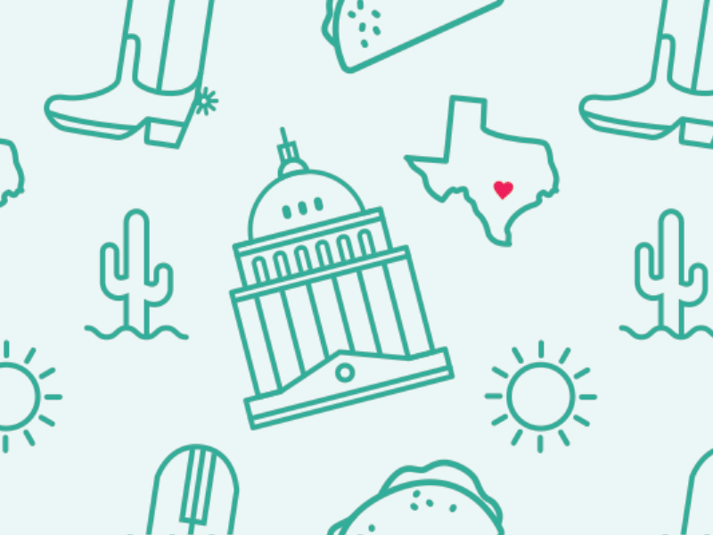 Austin Pattern austin green heart icon line pattern repeating texas