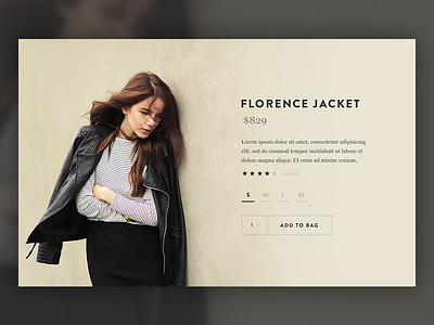 Product Page e commerce fashion product simple ui