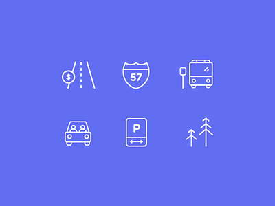 Transportation Icons icons line purple transportation
