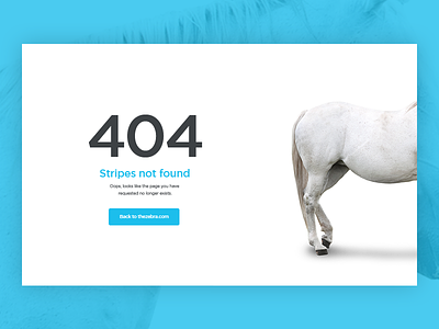 No Stripes Found 404 design error ui web white horse zebra