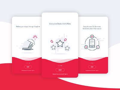 About Stays Onboarding Screens hotel illustration interface mobile app on boarding stay ui ux