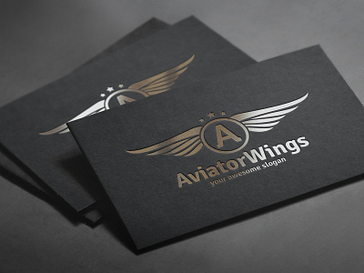 Aviator Wings Logo Template aviator brand branding corporate design identity logo royal stock vector wings