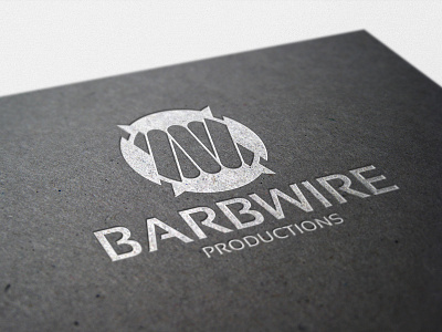 Barbwire Logo Template barbwire design letterpress logo mockup psd template vector