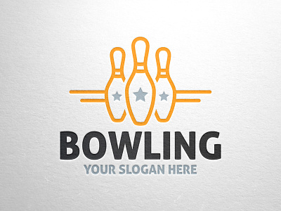 Bowling Logo Template ball bowling design game logo psd star strike template vector