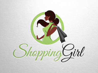 Shopping Girl Logo Template v2 chique clothing girl lady logo shopping store style template vector webshop