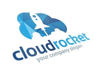 Polygon Cloud Rocket Logo