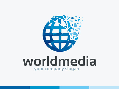 World Media Logo Template blast earth globe icon logo particles template vector world