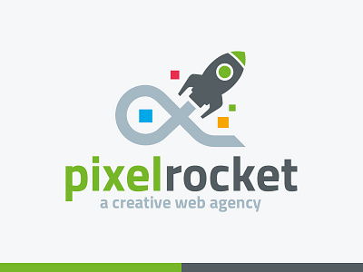 Pixel Rocket Logo Template colorful design infinity logo pixel psd rocket template vector