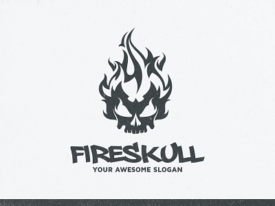 Fire Skull Logo Template design fire logo skull template vector