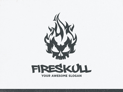 Fire Skull Logo Template