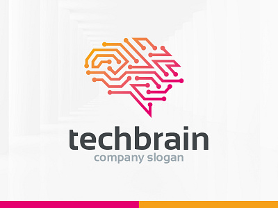 Tech Brain Logo Template brain human logo smart tech technology think vector