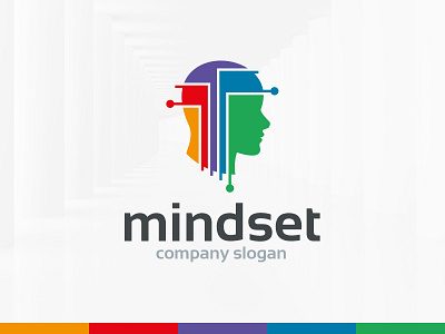 Mind Set Logo Template brain colorful head logo mind smart template vector