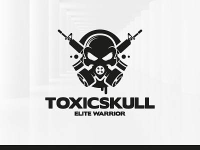 Toxic Skull Logo Template assault clan game gas logo mask rifles skull template toxic vector