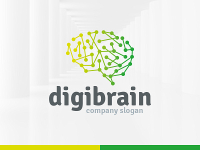 Digi Brain Logo Template brain connect digital logo smart template think vector