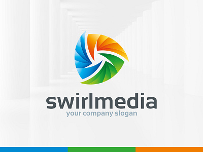 Swirl Media Logo Template 3d abstract logo swirl symmetrical template vector