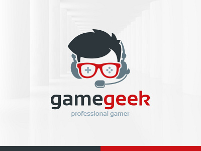 Game Geek Logo Template game geek headset logo nerd psd template vector