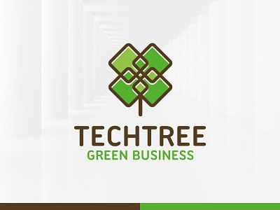 Tech Tree Logo Template clover green logo tech template tree vector