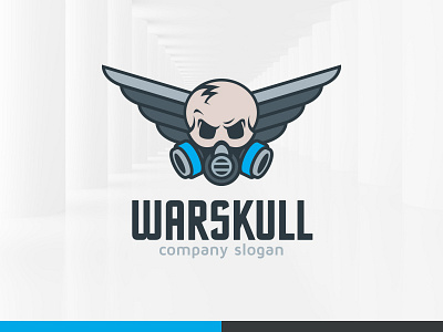 War Skull Logo Template gas logo mask skull template vector war wings