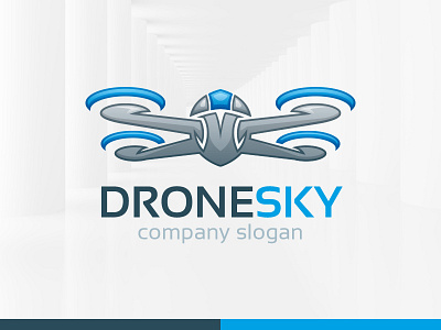 Drone Sky Logo Template drone logo sale sky stocklogo template vector