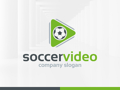 Soccer Video Logo Template ball channel game logo play soccer tutorial vector video