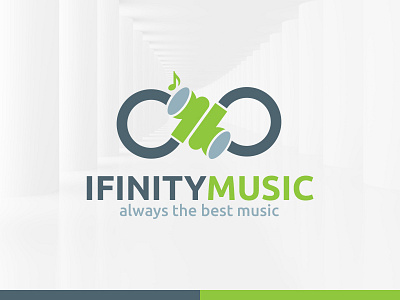 Infinity Music Logo Template headphone in ear infinity logo music template vector