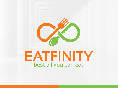 Eatfinity Logo Template eat food fork infinity logo spoon template vector