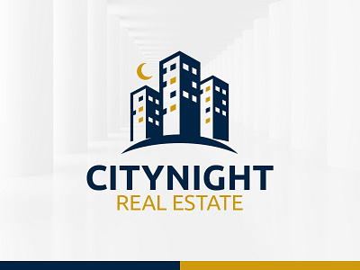 City Night Logo Template apartment city estate logo moon night real sale template vector