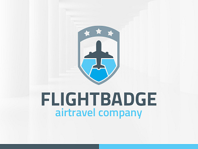 Flight Badge Logo Template airplane badge flight logo pilot shield template travel