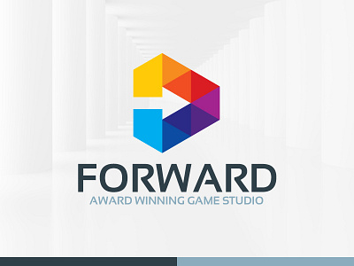 Forward Logo Template arrow colorful logo negative sale space template triangle vector