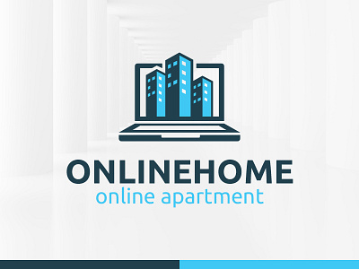 Online Home Logo Template buildings estate laptop logo online real template vector