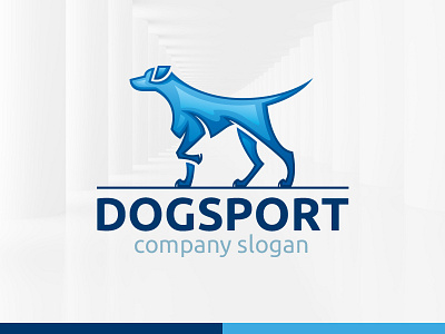 Dog Sport Logo Template blue brand company dog logo sport template vector