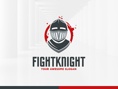 Fight Knight Logo Template armor fight helmet knight logo template vector