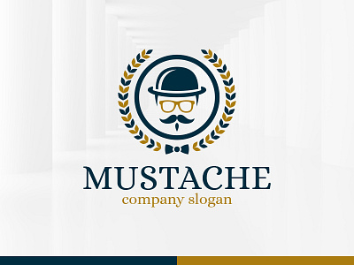 Mustache Logo Template barbershop bowtie geek hipster logo mustache nerd sir template