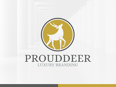 Proud Deer Logo Template animal deer logo proud template vector