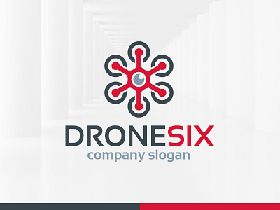 Drone Six Logo Template drone hexagon logo six template vector wings