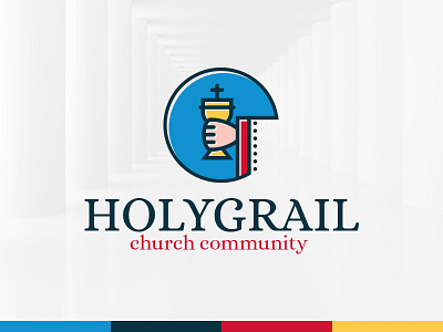 Holy Grail Logo Template arm church community grail hand holy logo priest template vector