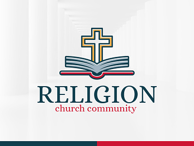 Religion Logo Template bible book church cross logo religion template vector