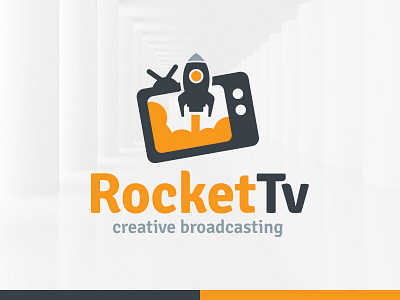 Rocket Tv Logo Template broadcasting channel launch logo online rocket template tv vector video