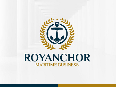 Royal Anchor Logo Template anchor boat design laurel wreath logo maritime sea template vector