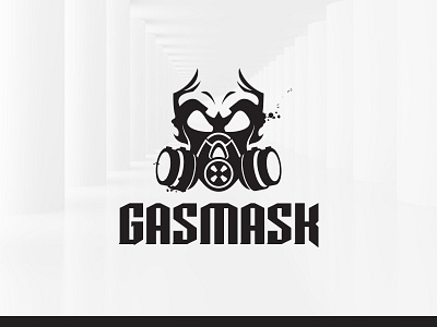 Gasmask Logo Template eps gasmask grunge logo mask psd template vector