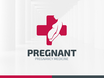 Pregnancy Medicine Logo Template cross design logo medicine pragnancy pregnant psd template vector woman