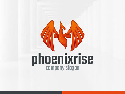 Phoenix Rise Logo Template bird logo orange phoenix psd rising sale template vector wings